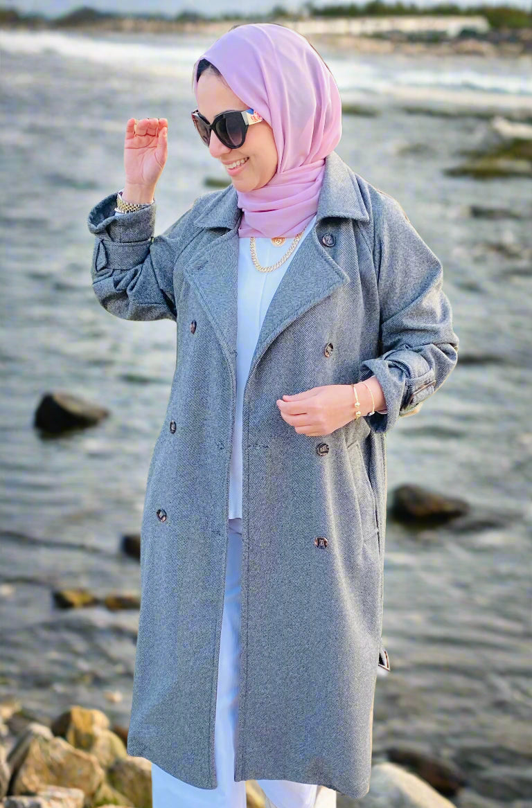 Star Light Trench Coat- Gray