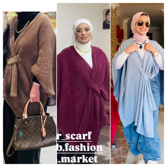 Plain Knitted Poncho