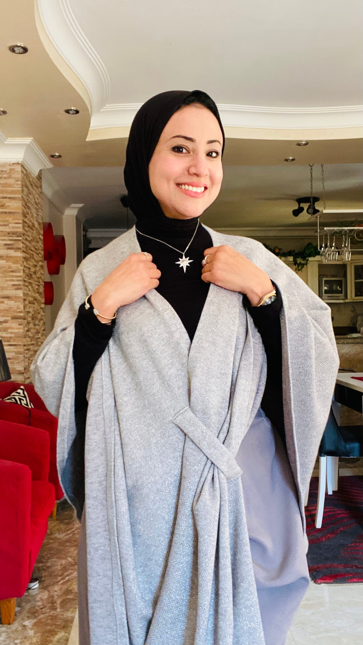 Shimmer Knitted Poncho