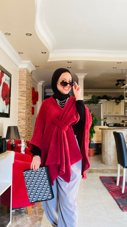 Plain Knitted Poncho