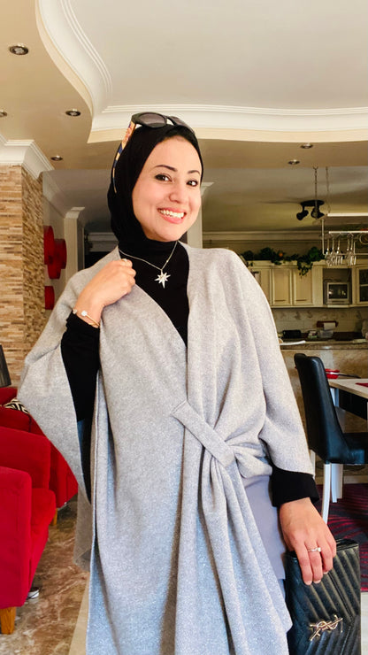 Shimmer Knitted Poncho