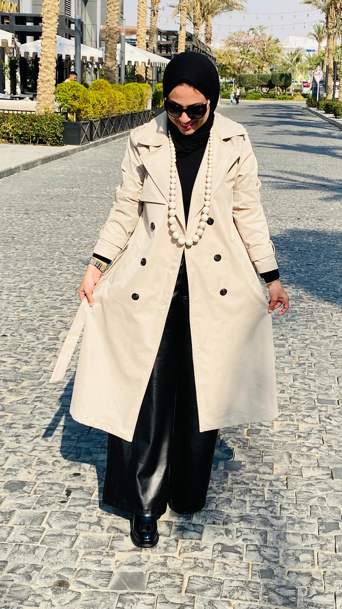 Long Line Belted Trench Coat