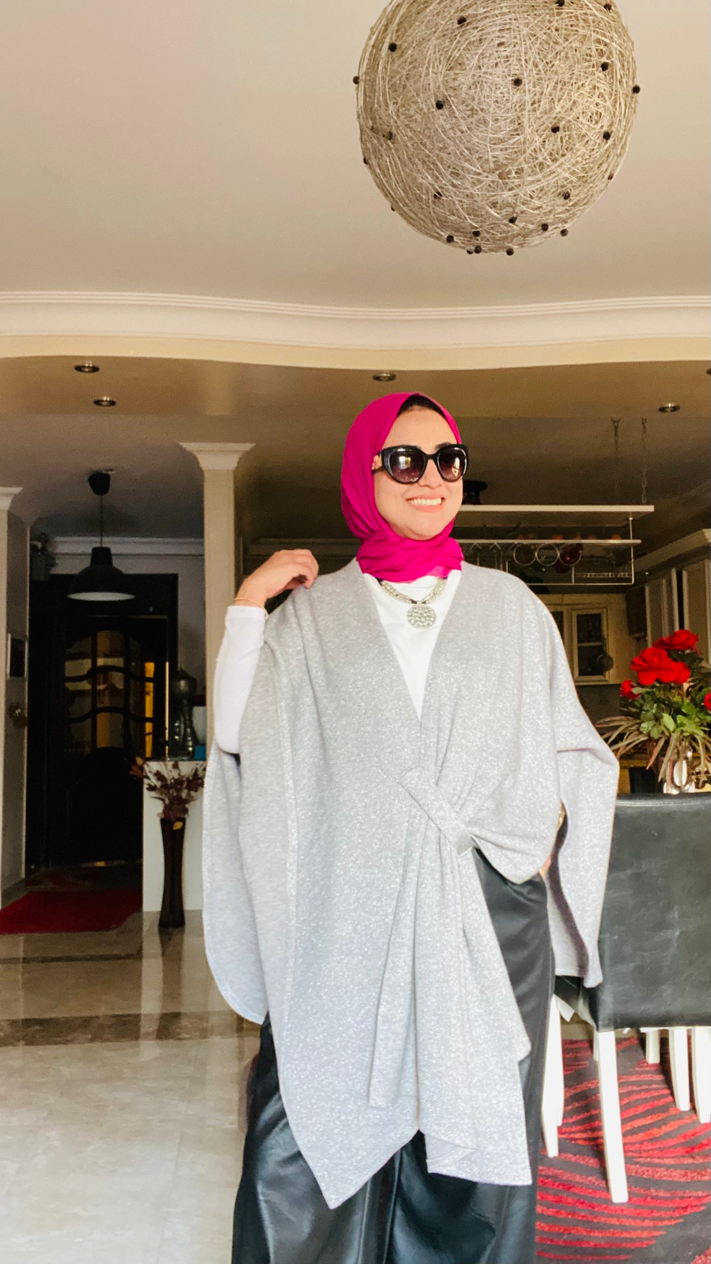 Shimmer Knitted Poncho