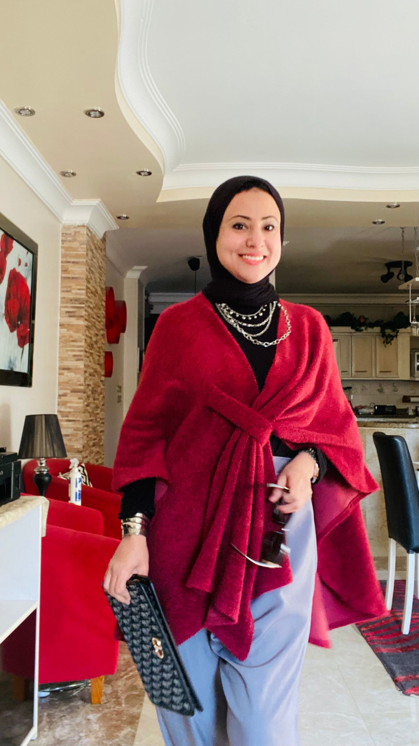 Plain Knitted Poncho