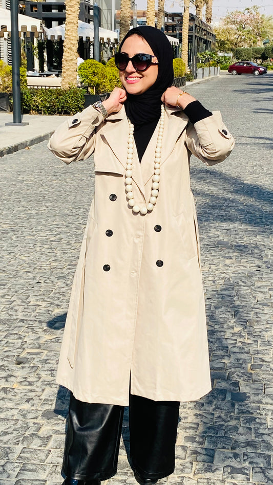 Long Line Belted Trench Coat