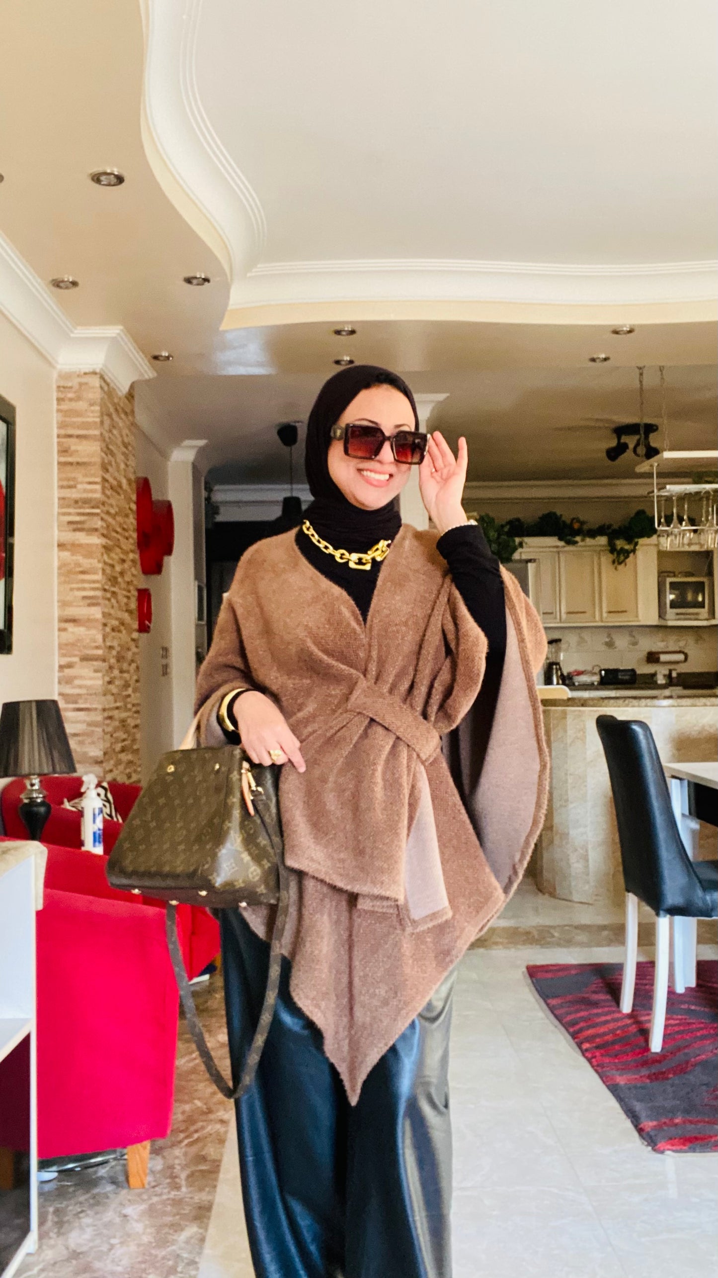 Plain Knitted Poncho