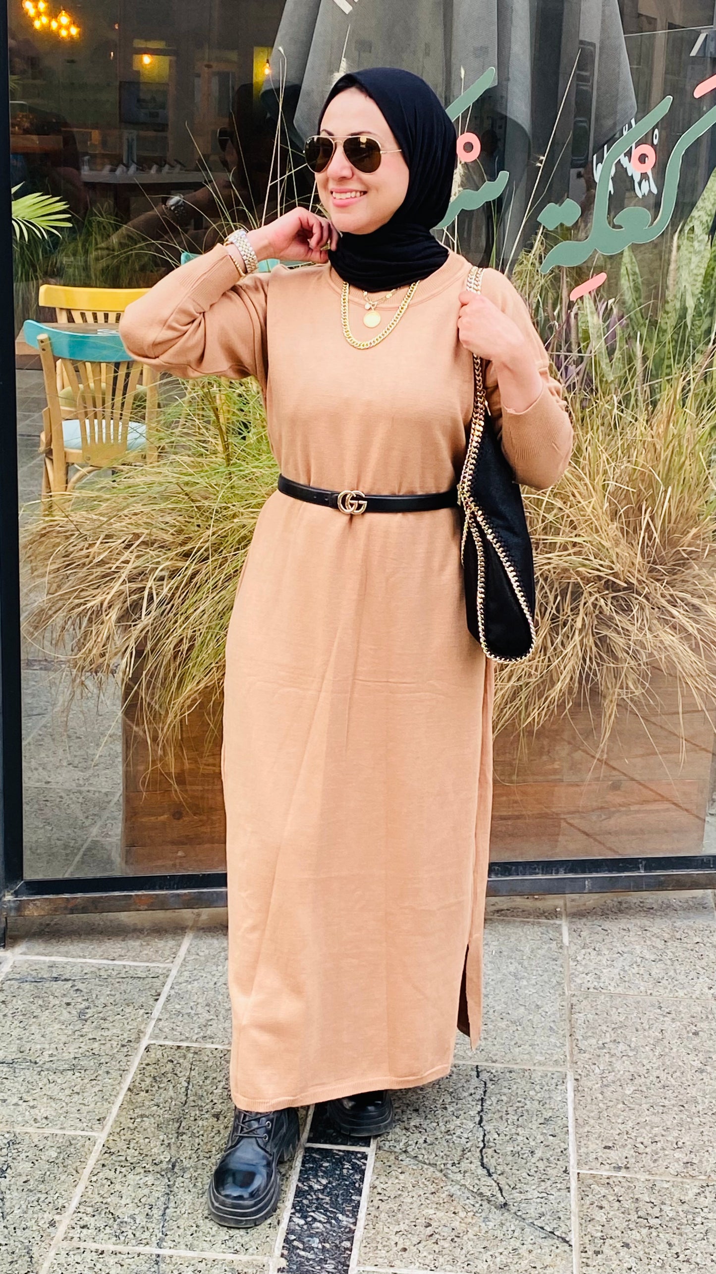 Long Camel Dress