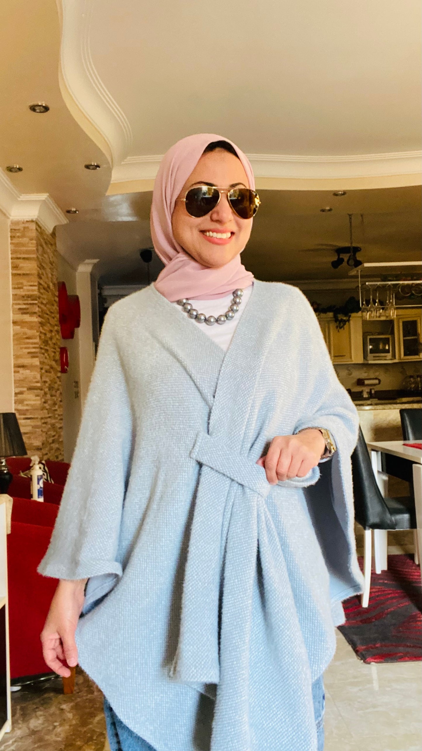 Plain Knitted Poncho