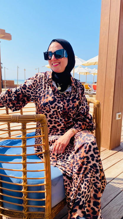 Leopard Satin Set