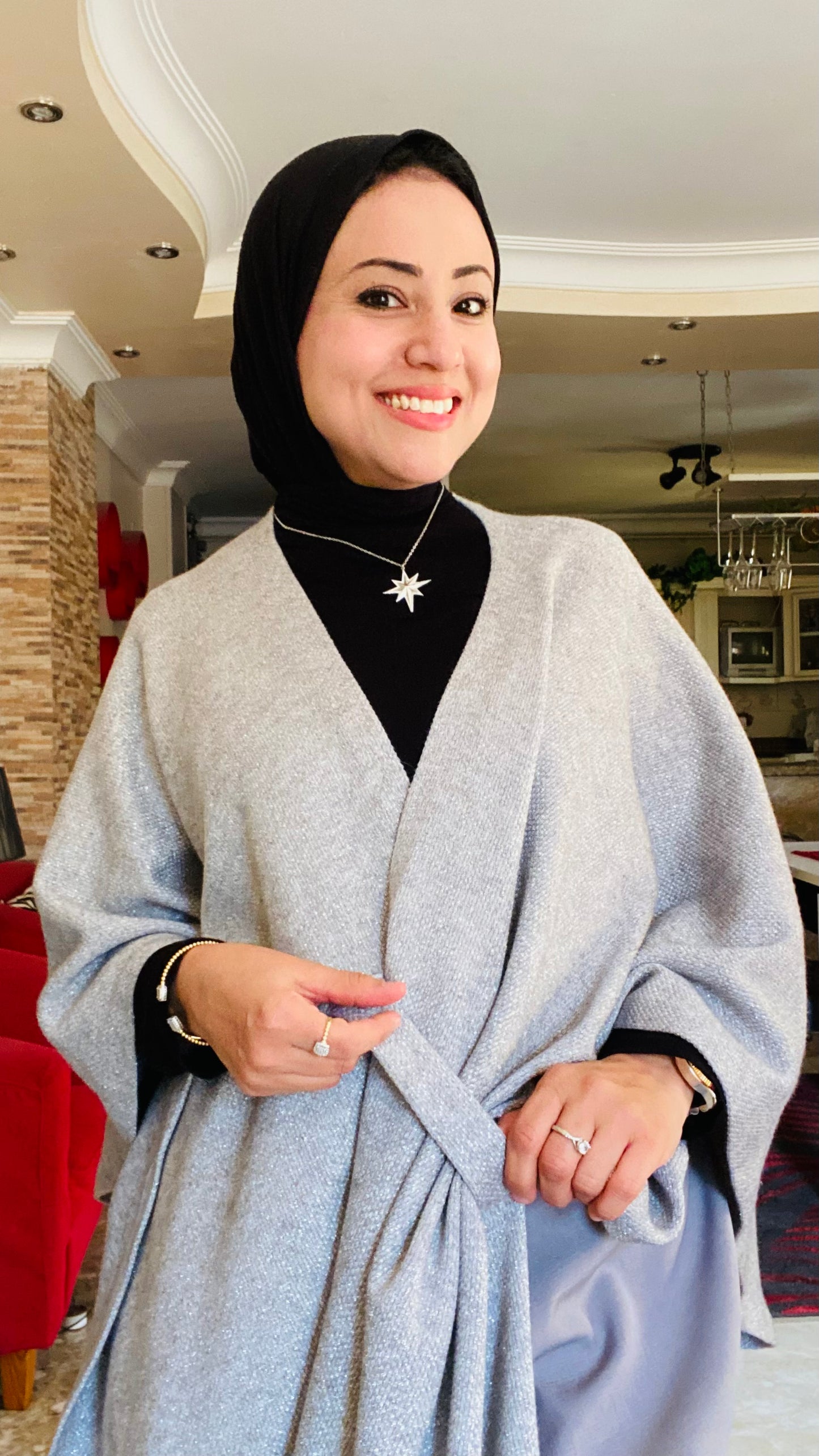 Shimmer Knitted Poncho