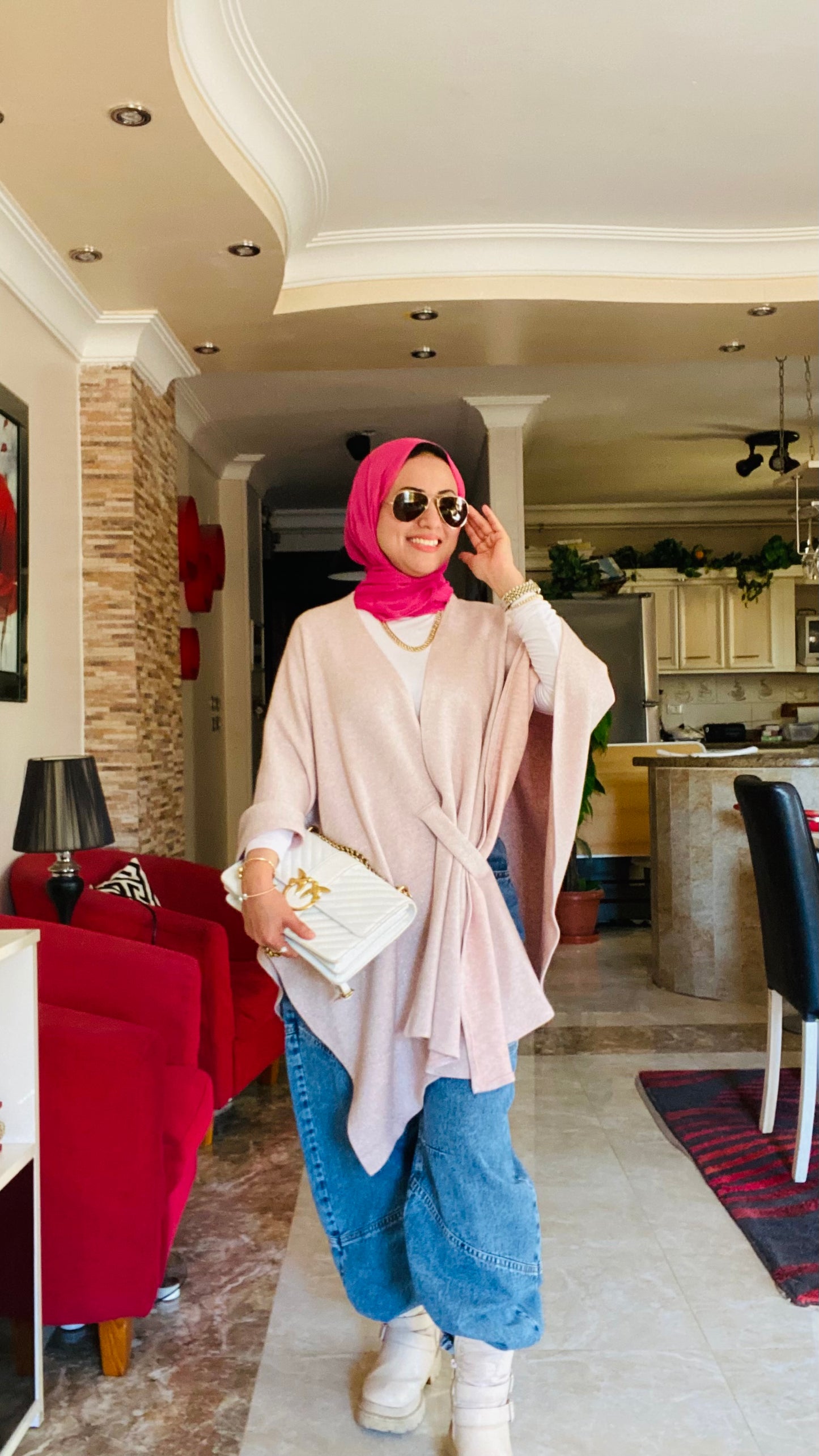 Shimmer Knitted Poncho