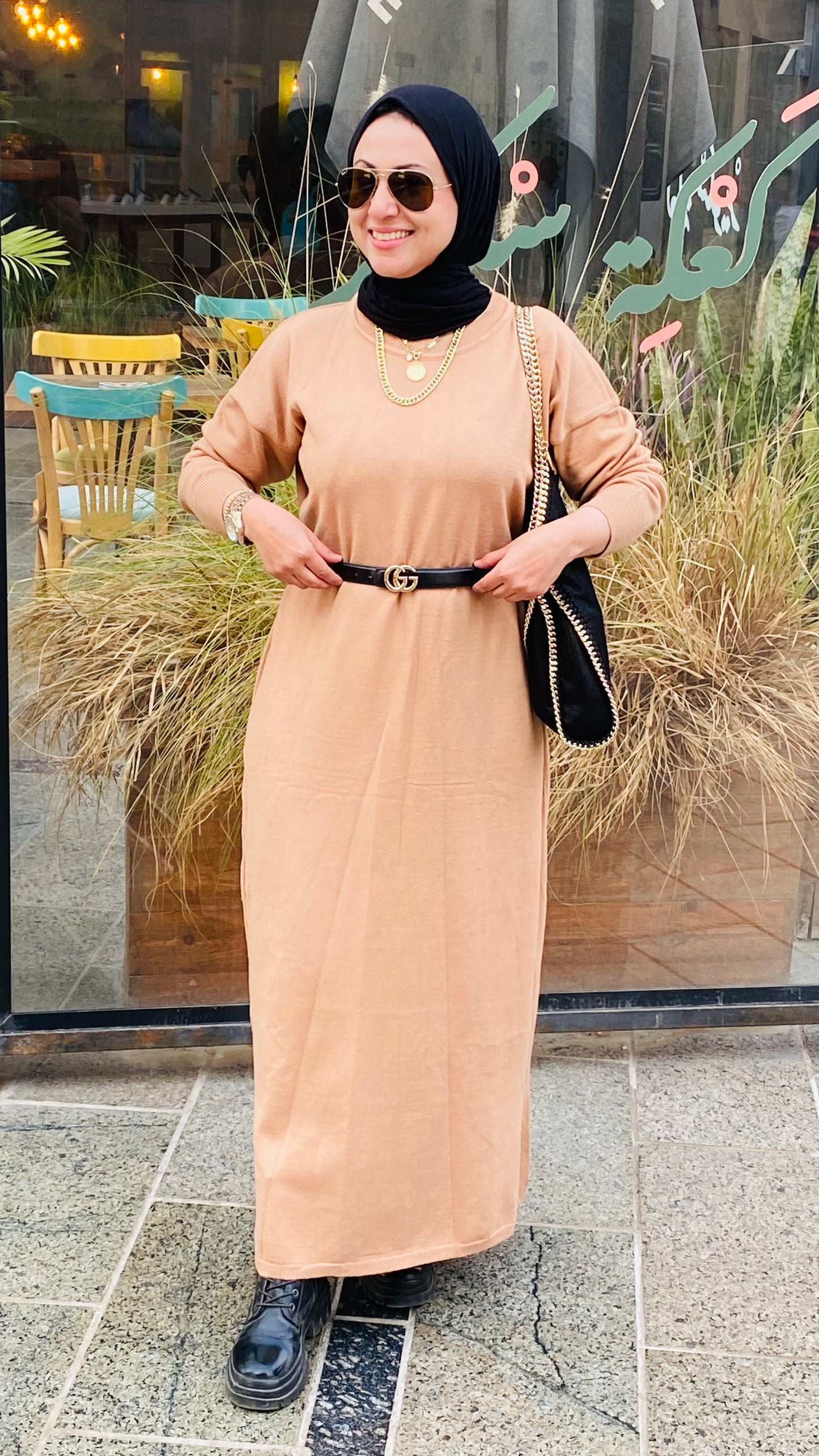 Long Camel Dress