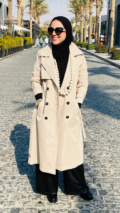 Long Line Belted Trench Coat