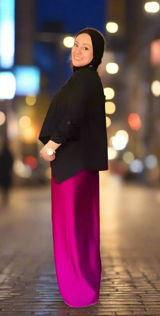 Wrapped Satin Skirt