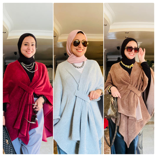 Plain Knitted Poncho